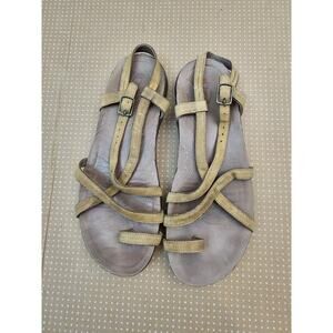 Chaco Dorra Strappy Black Leather Sandals Womens 8 Brown
